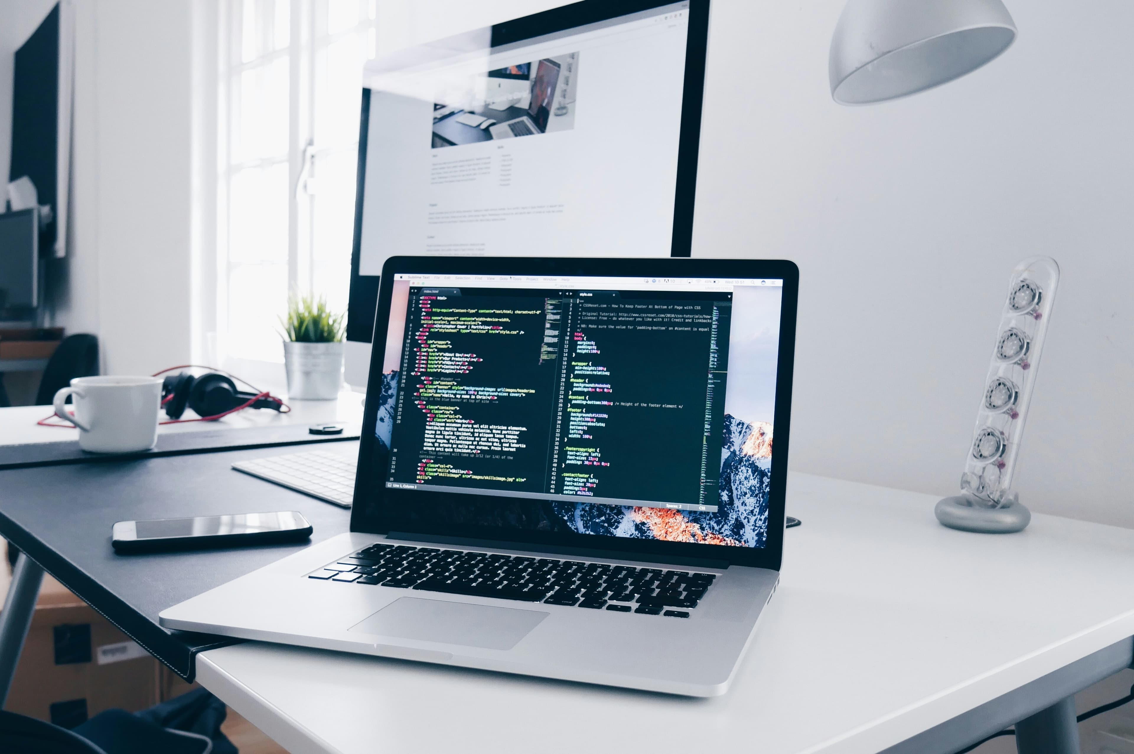 Coding on Laptop